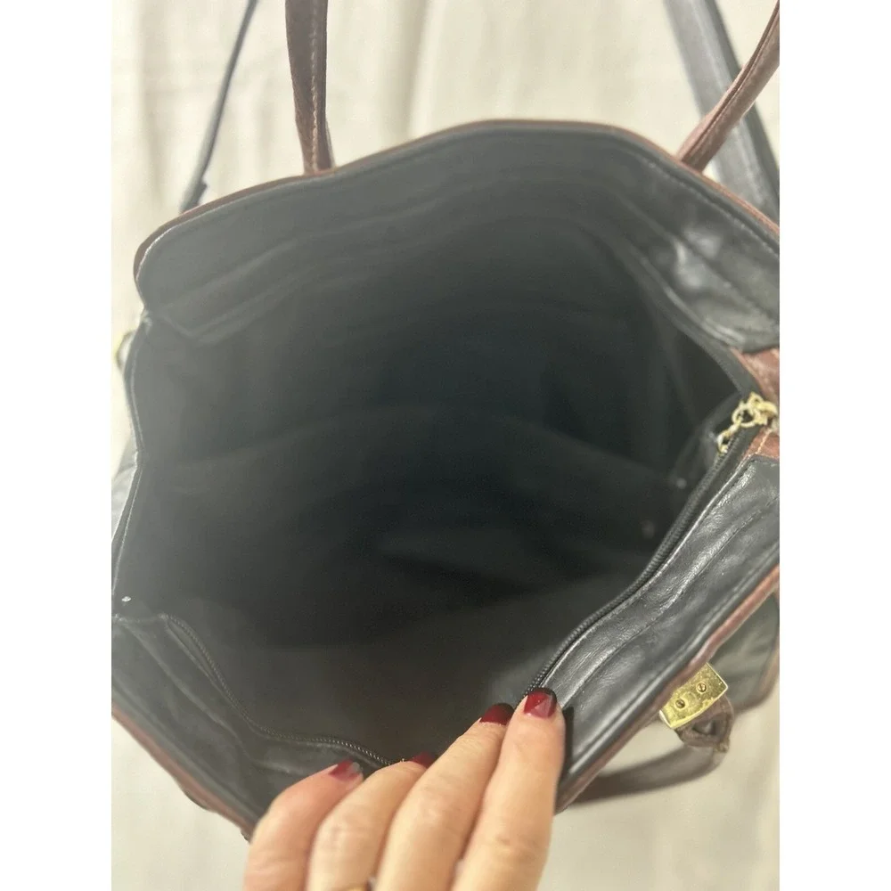 Rosetti Black Faux Leather Satchel Purse‎ Handbag
